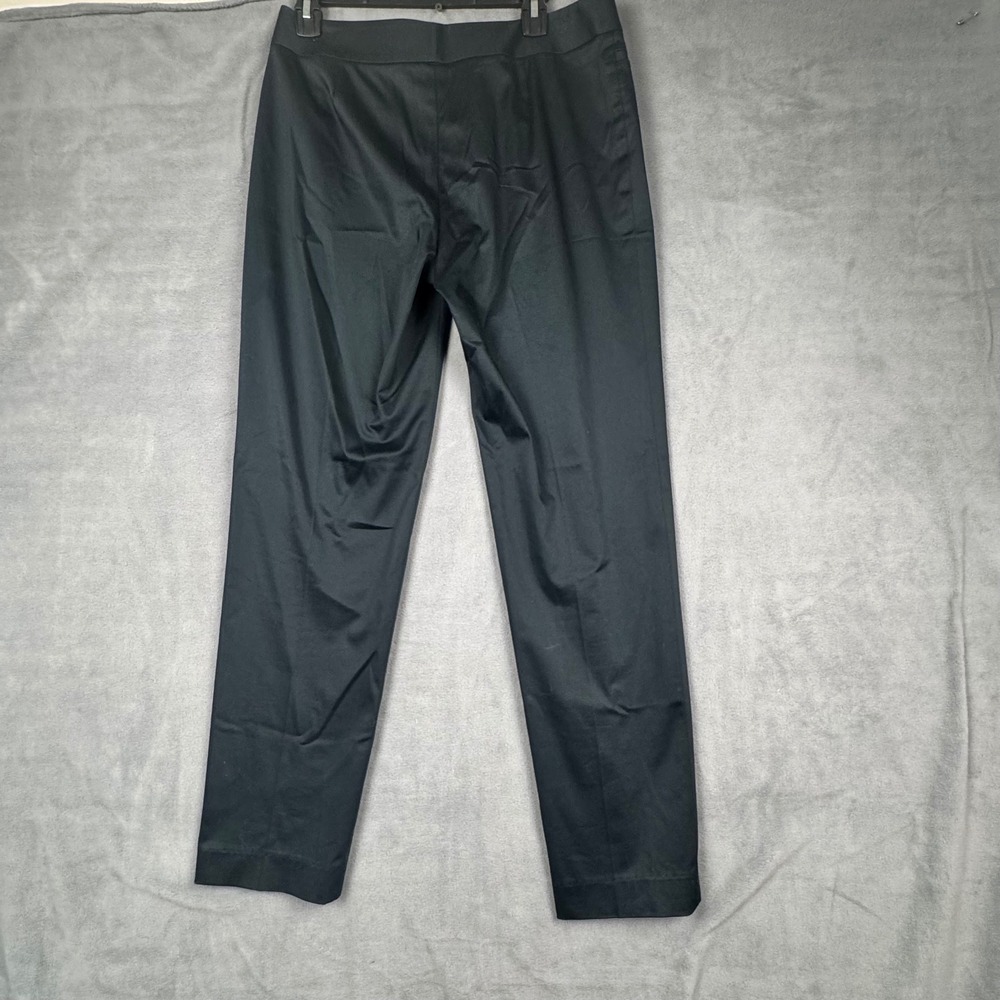 Lafayette 148 New York Black Cotton Blend Slim Straight Dress Pants Womens 8